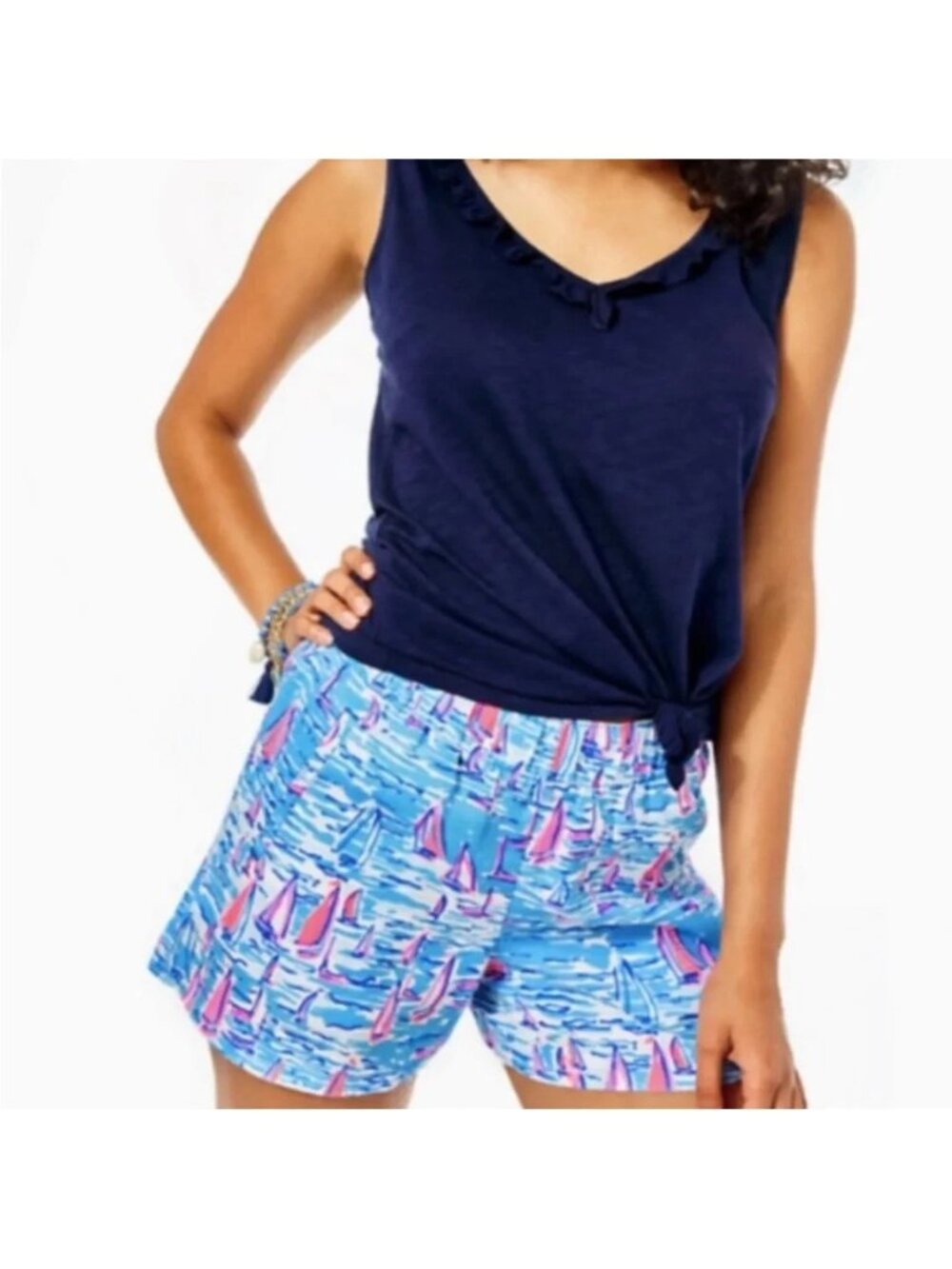Lilly Pulitzer S Lilo Shorts Zanzibar Blue Boatylicious Resort Linen